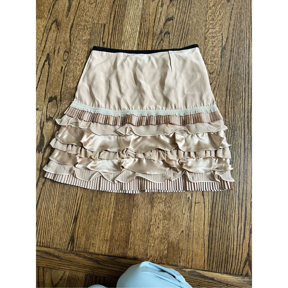 Tracy Reese Women's Nude Tiered Ruffle Silk Skirt Size 6 NWT
